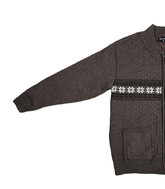 Retro Fair Isle Guv'Nor Zip Up Cardigan M