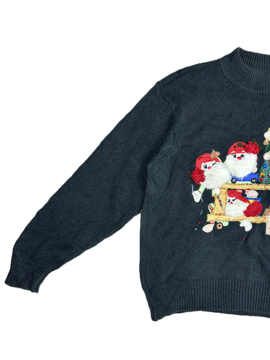 Vintage 'Work in Progress' Ugly Christmas Jumper L
