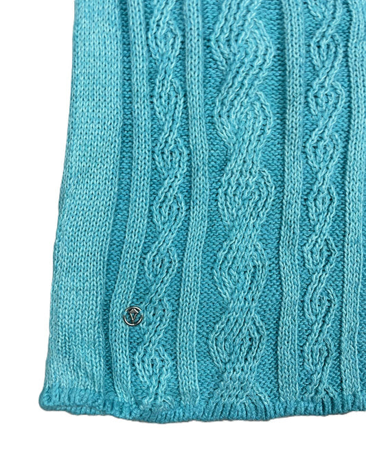Vintage Aqua Ivivva Cowl-neck Cable Knit Sweater