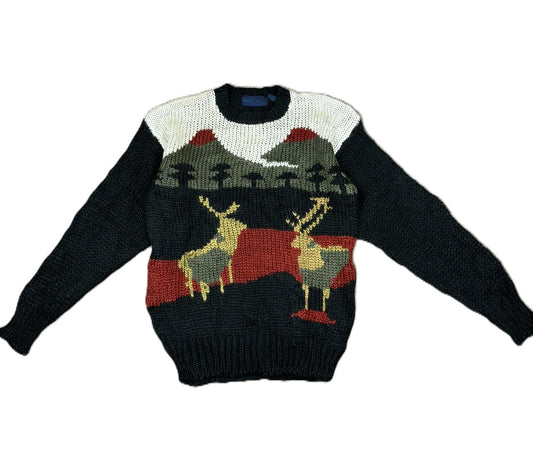 Vintage 'Cross Woods' Ugly Knitted Winter Jumper M