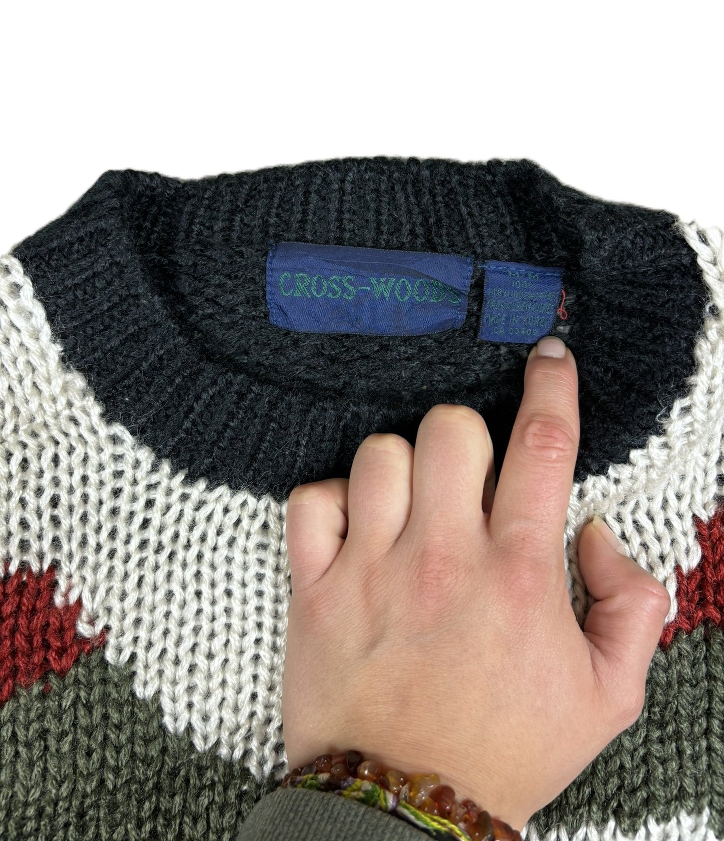 Vintage 'Cross Woods' Ugly Knitted Winter Jumper M