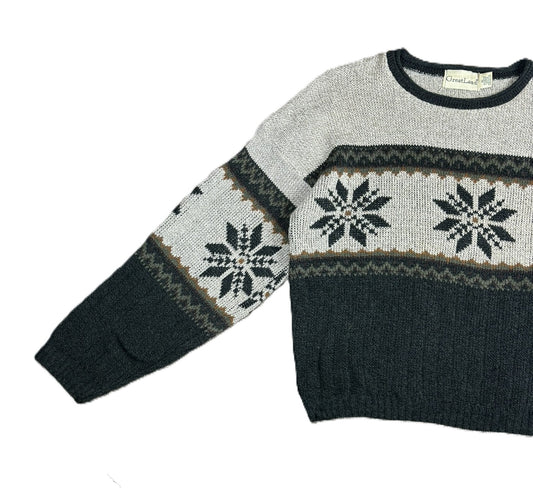 Vintage 'GreatLand' Nordic-Patterned Wool-Blend Sweater XL