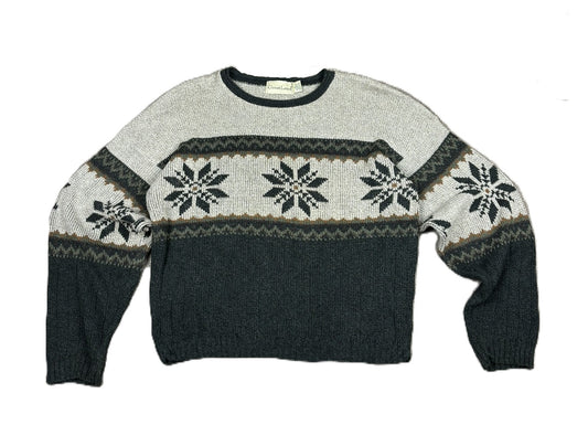 Vintage 'GreatLand' Nordic-Patterned Wool-Blend Sweater XL
