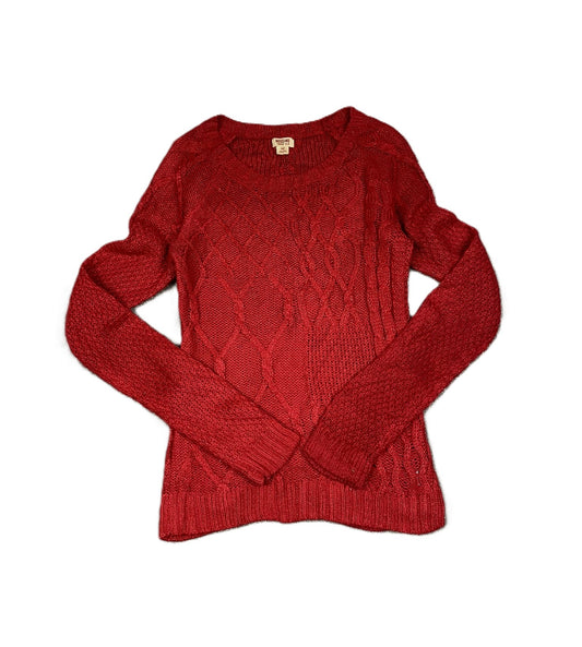 Classic Red Patterned Red Cable Knit Sweater S/P