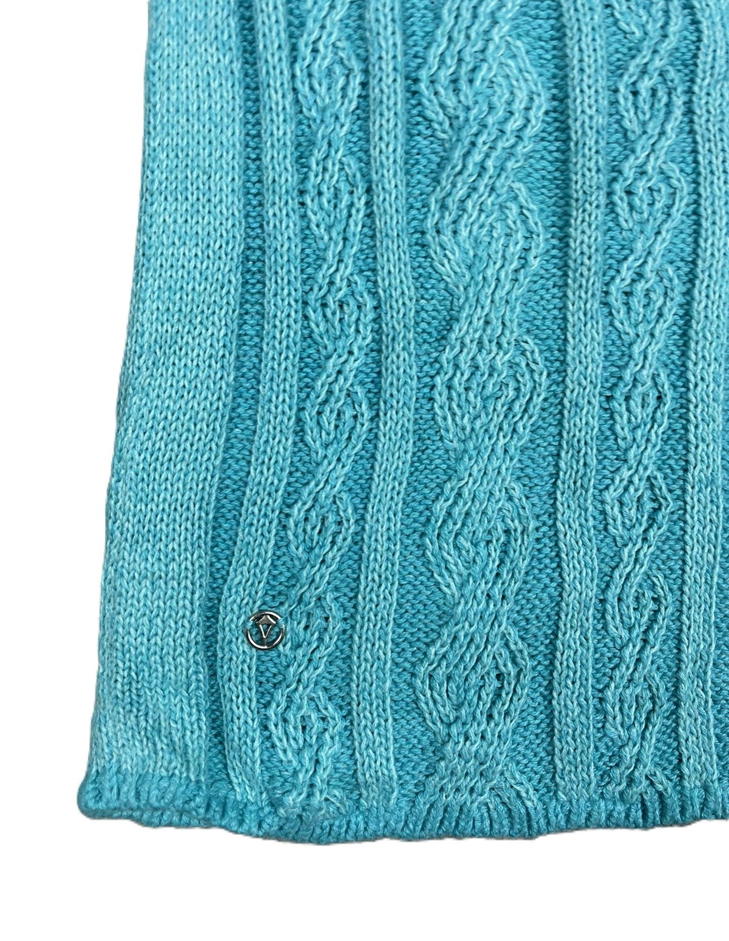 Vintage Aqua Ivivva Cowl-neck Cable Knit Sweater