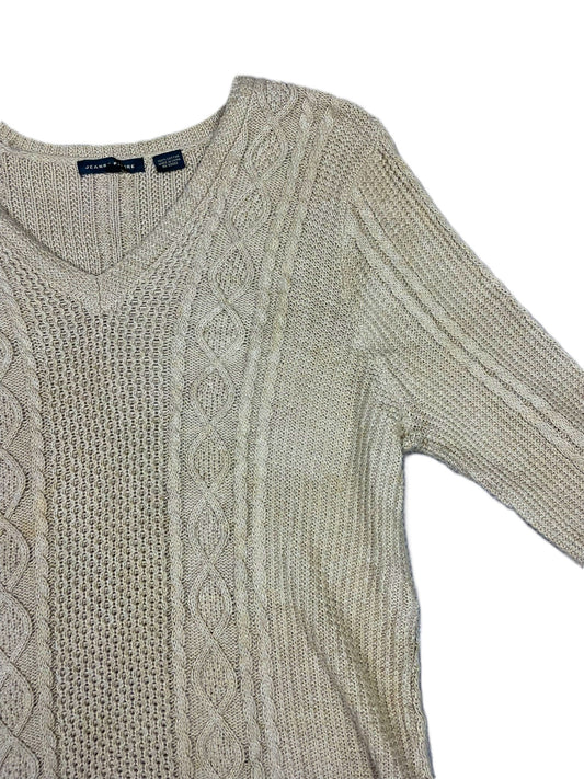 Jeanne Pierre Vintage Beige Cable Knit Sweater L